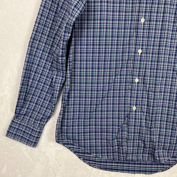 Polo Ralph Lauren Performance Button Up Shirt Mens Small Blue Plaid Long Sleeve - Picture 4 of 11